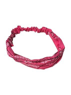 Pink Paisley Wide Headband Hair Accessory w/ Elastic Back